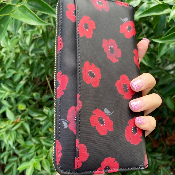 Kate Spade neda zip around wallet poppy floral - Picture 2 of 8